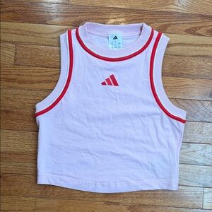 adidas Pink Tank Top with Red Trim